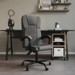 Fotoliu de birou rabatabil, gri închis, textil GartenMobel Dekor