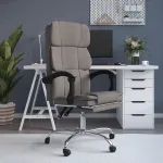 Fotoliu de birou rabatabil, gri taupe, textil GartenMobel Dekor