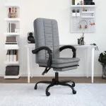 Fotoliu de birou rabatabil, gri deschis, textil GartenMobel Dekor