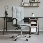 Fotoliu de birou rabatabil, gri închis, textil GartenMobel Dekor