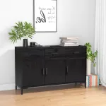 Servantă, negru, 110x35x70 cm, lemn masiv de pin reciclat GartenMobel Dekor