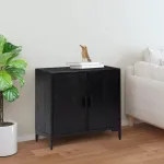 Servantă, negru, 75x35x70 cm, lemn masiv de pin reciclat GartenMobel Dekor