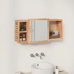 Dulap cu oglindă, 80x17x34 cm, lemn masiv de nuc GartenMobel Dekor