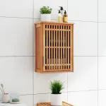 Dulap de baie montat pe perete, 42x23x60 cm, lemn masiv de nuc GartenMobel Dekor