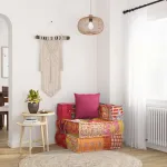 Fotoliu puf modular cu pernă, model petice, material textil GartenMobel Dekor