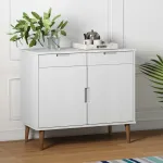 Servantă „MOLDE” alb, 90x40x80 cm, lemn masiv de pin GartenMobel Dekor