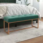 Bancă, verde închis, 110x36x45 cm, catifea GartenMobel Dekor