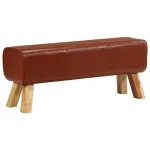 Bancă Bok gimnastică maro 110cm piele naturală/lemn masiv mango GartenMobel Dekor