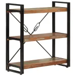 Bibliotecă cu 3 niveluri, 77x30x80 cm, lemn masiv reciclat/fier GartenMobel Dekor