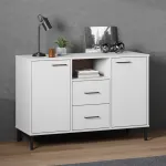 Servantă cu picioare metalice „OSLO” alb 113x40x77 cm lemn GartenMobel Dekor
