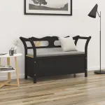 Bancă, negru, 107x45x75,5 cm, lemn masiv de brad GartenMobel Dekor