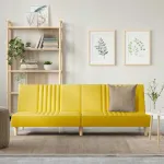 Canapea extensibilă, galben deschis, material textil GartenMobel Dekor