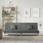 Canapea extensibilă, gri închis, material textil GartenMobel Dekor