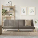 Canapea extensibilă, gri taupe, material textil GartenMobel Dekor