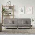 Canapea extensibilă, gri taupe, material textil GartenMobel Dekor