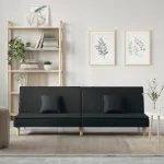 Canapea extensibilă, negru, material textil GartenMobel Dekor