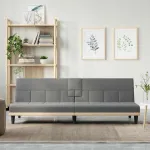 Canapea extensibilă cu suporturi de pahar, gri închis, textil GartenMobel Dekor