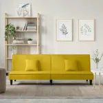 Canapea extensibilă, galben, catifea GartenMobel Dekor