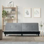 Canapea extensibilă, gri deschis, material textil GartenMobel Dekor
