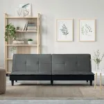 Canapea extensibilă, gri închis, material textil GartenMobel Dekor
