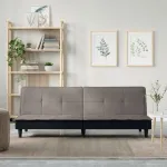 Canapea extensibilă, gri taupe, material textil GartenMobel Dekor