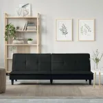 Canapea extensibilă, negru, material textil GartenMobel Dekor