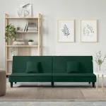 Canapea extensibilă, verde închis, catifea GartenMobel Dekor