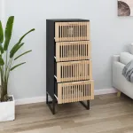 Dulap înalt, negru, 40x30x95 cm, lemn prelucrat GartenMobel Dekor