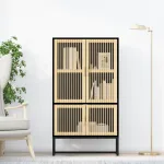 Dulap înalt, negru, 70x35x125 cm, lemn prelucrat GartenMobel Dekor