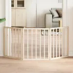 Poartă de acces pentru câini pliabilă, 3 panouri, 150 cm, lemn de plop GartenMobel Dekor