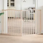 Poartă pentru câini pliabilă, 2 panouri, 160 cm, lemn de plop GartenMobel Dekor