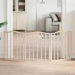 Poartă pentru câini pliabilă, 3 panouri, 150 cm, lemn de plop GartenMobel Dekor