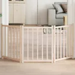 Poartă pentru câini pliabilă, 3 panouri, 150 cm, lemn de brad GartenMobel Dekor