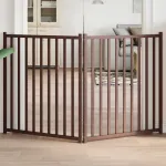 Poartă de câini pliabilă 2 panouri stejar maro 160 cm lemn brad GartenMobel Dekor