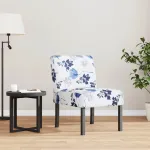 Fotoliu, material textil înflorat cu albastru GartenMobel Dekor