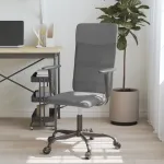 Scaun birou reglabil în înălțime, gri, piele artificială/plasă GartenMobel Dekor
