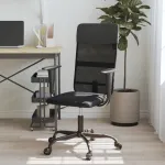 Scaun birou reglabil în înălțime negru piele artificială/plasă GartenMobel Dekor