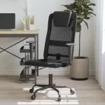 Scaun birou reglabil în înălțime negru piele artificială/plasă GartenMobel Dekor
