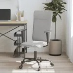 Scaun de birou reglabil în înălțime, gri deschis, textil GartenMobel Dekor