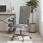Scaun de birou reglabil în înălțime, gri închis, textil GartenMobel Dekor