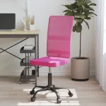 Scaun de birou reglabil în înălțime, roz, plasă și textil GartenMobel Dekor