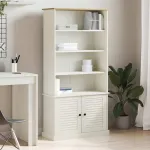 Bibliotecă „VIGO”, alb, 85x35x170 cm, lemn masiv de pin GartenMobel Dekor