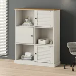 Bibliotecă VIGO, alb, 90x35x114,5 cm, lemn masiv de pin GartenMobel Dekor