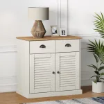 Servantă cu sertare „VIGO” 78x40x75 cm, alb, lemn masiv de pin GartenMobel Dekor