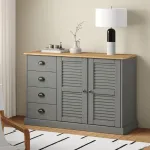 Servantă cu sertare VIGO, gri, 113x40x75 cm, lemn masiv de pin GartenMobel Dekor