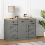 Servantă cu sertare VIGO, gri, 113x40x75 cm, lemn masiv de pin GartenMobel Dekor