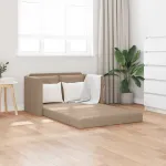 Canapea extensibilă 2 în 1, cappuccino, 112x174x55 cm piele eco GartenMobel Dekor