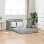 Canapea extensibilă 2 în 1, gri deschis, 112x174x55 cm, textil GartenMobel Dekor