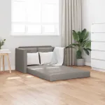 Canapea extensibilă 2 în 1, gri taupe, 112x174x55 cm, textil GartenMobel Dekor