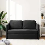 Canapea extensibilă 2 în 1, negru, 122x204x55 cm catifea GartenMobel Dekor